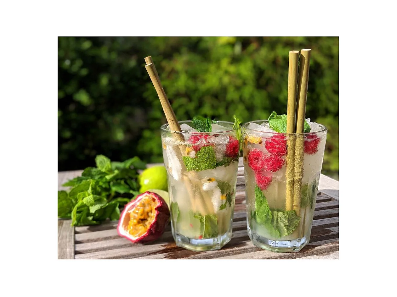 6 wiederverwendbare Trinkhalme aus Bambus "Bam Bam"