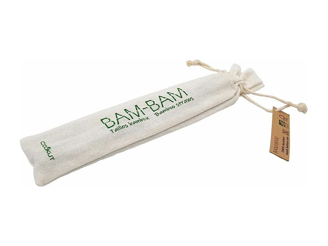 6 wiederverwendbare Trinkhalme aus Bambus "Bam Bam"