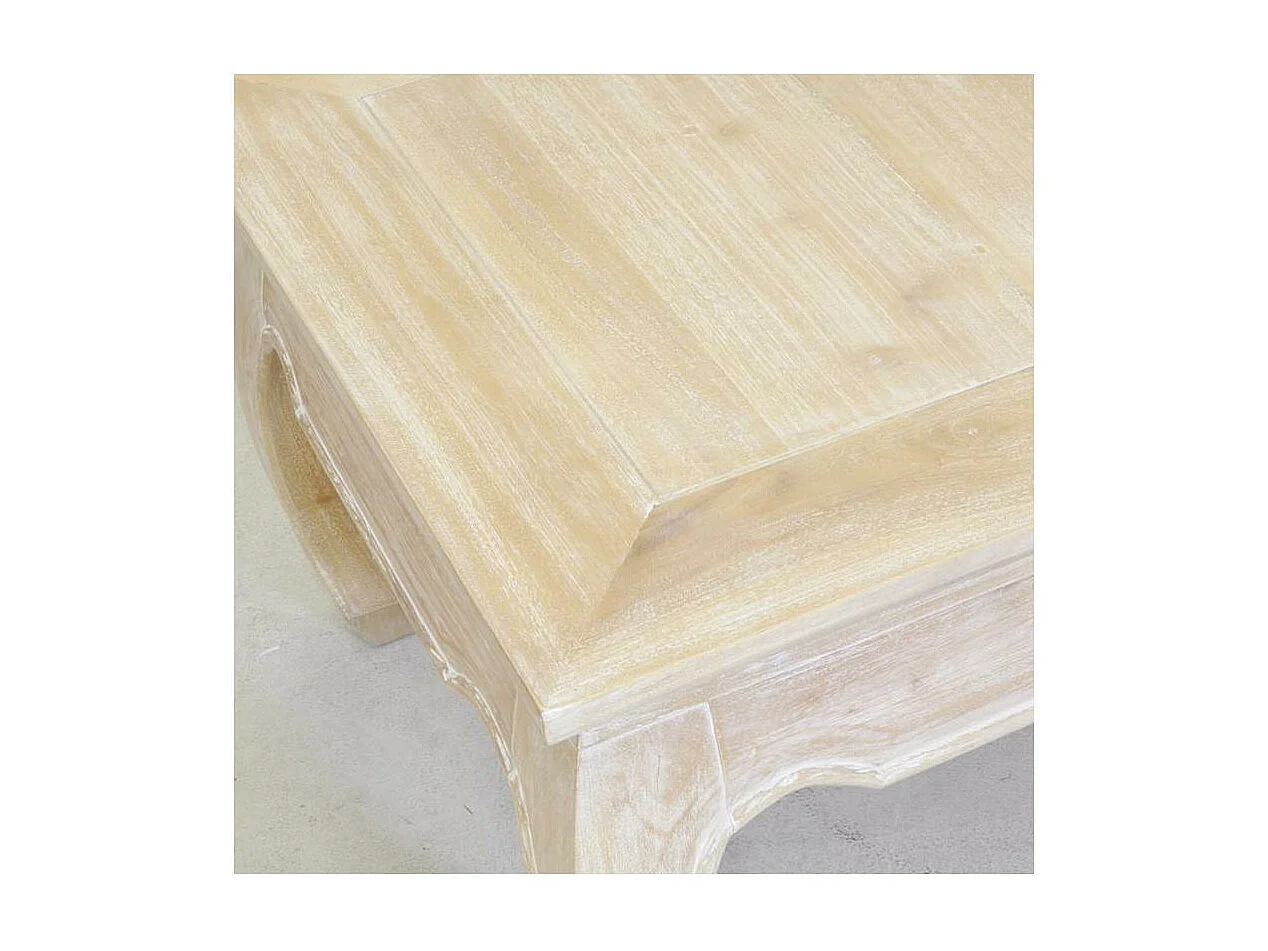 Table basse en acajou blanchi OPIUM 60 x 60