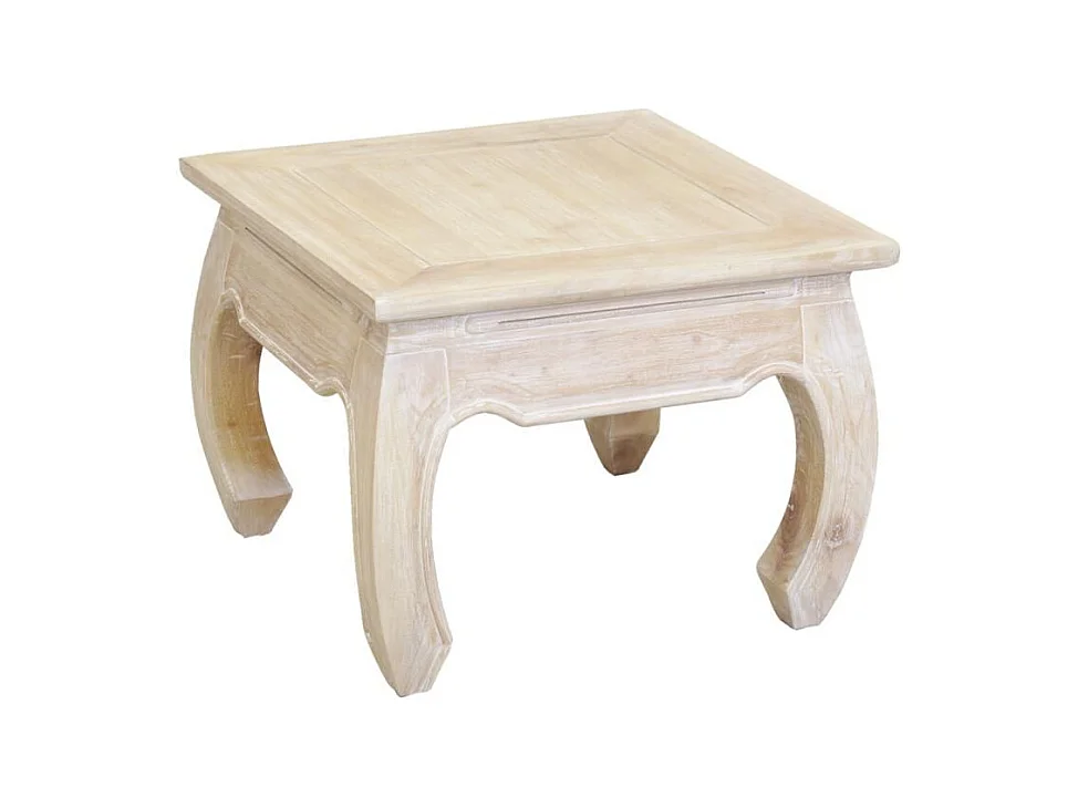 Table basse en acajou blanchi OPIUM 60 x 60