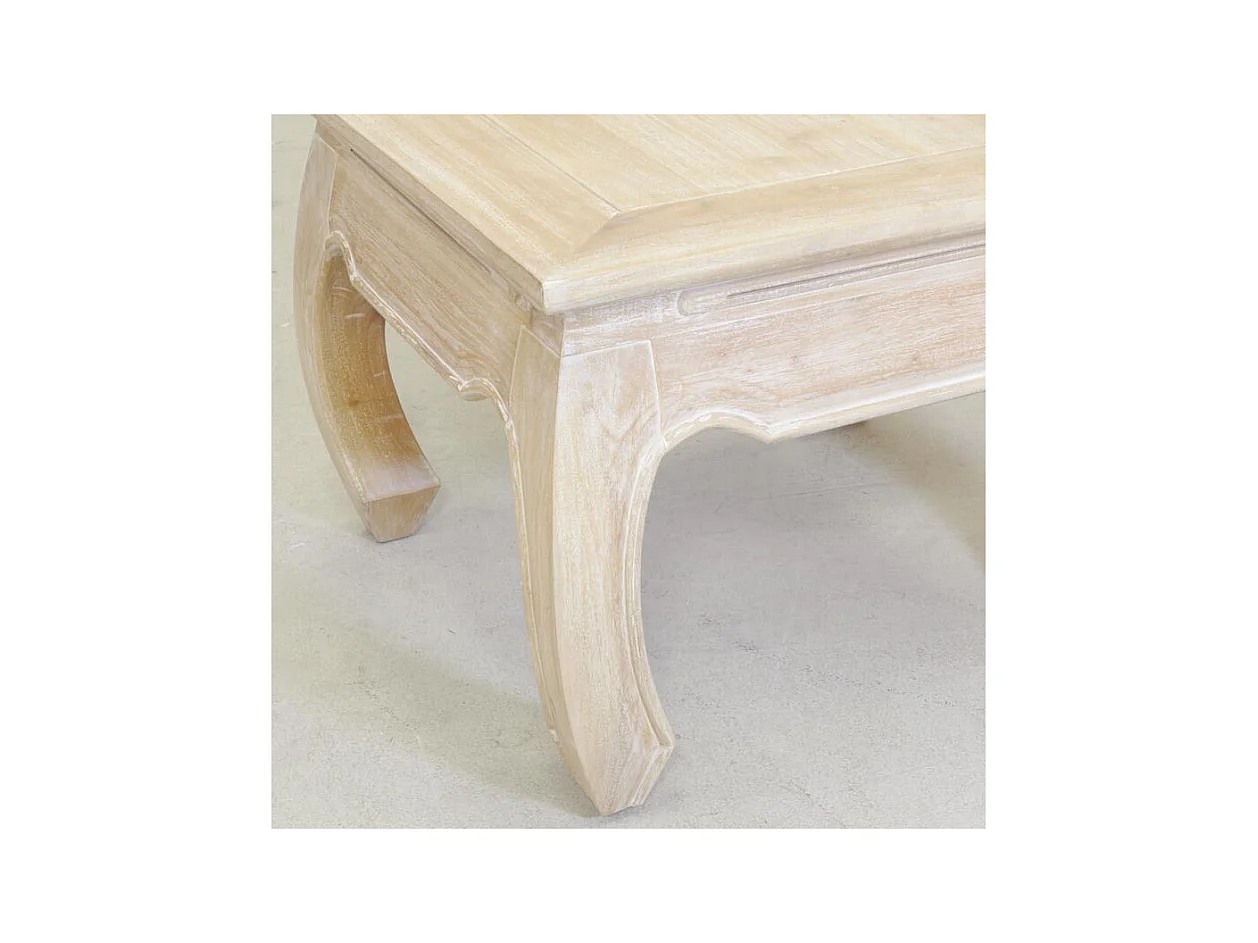 Table basse en acajou blanchi OPIUM 60 x 60