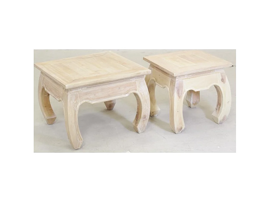 Table basse en acajou blanchi OPIUM 60 x 60