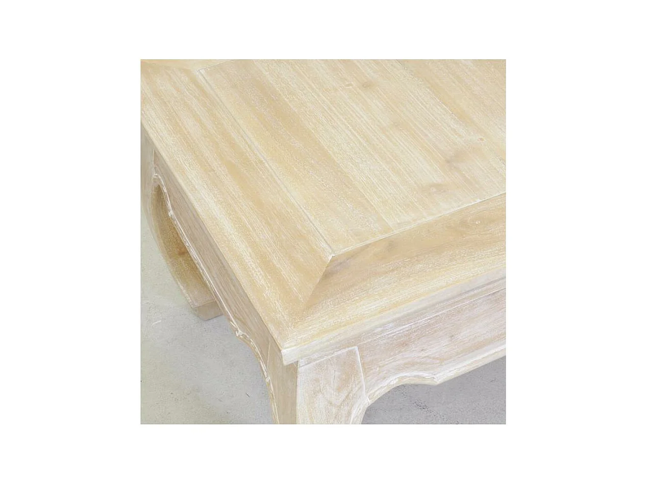 Table basse en acajou blanchi OPIUM 60 x 60