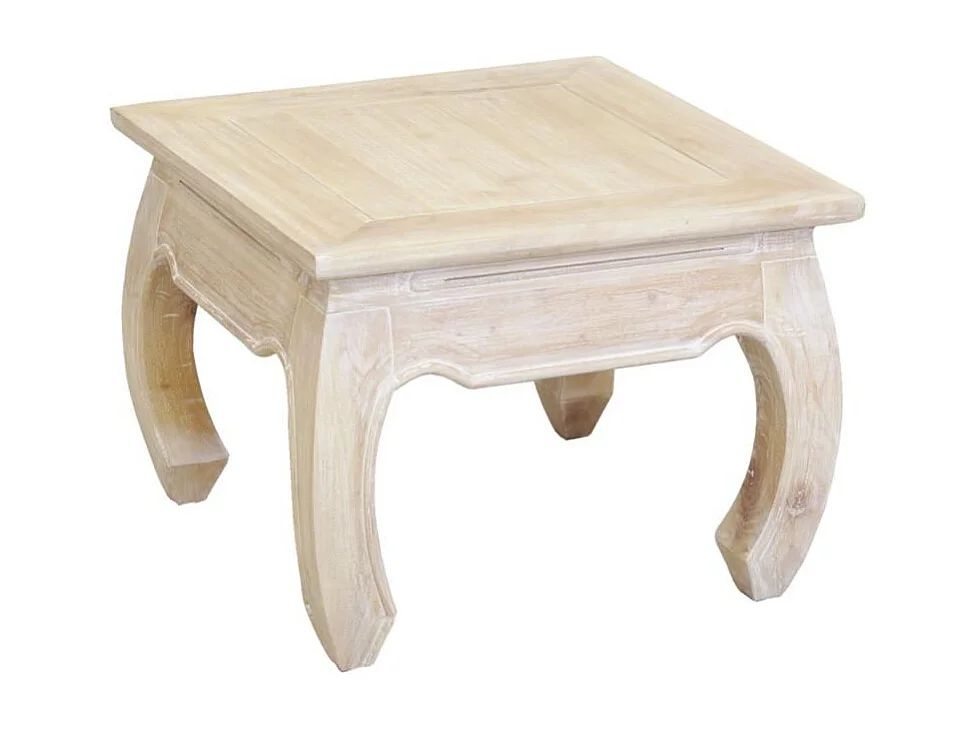 Table basse en acajou blanchi OPIUM 60 x 60