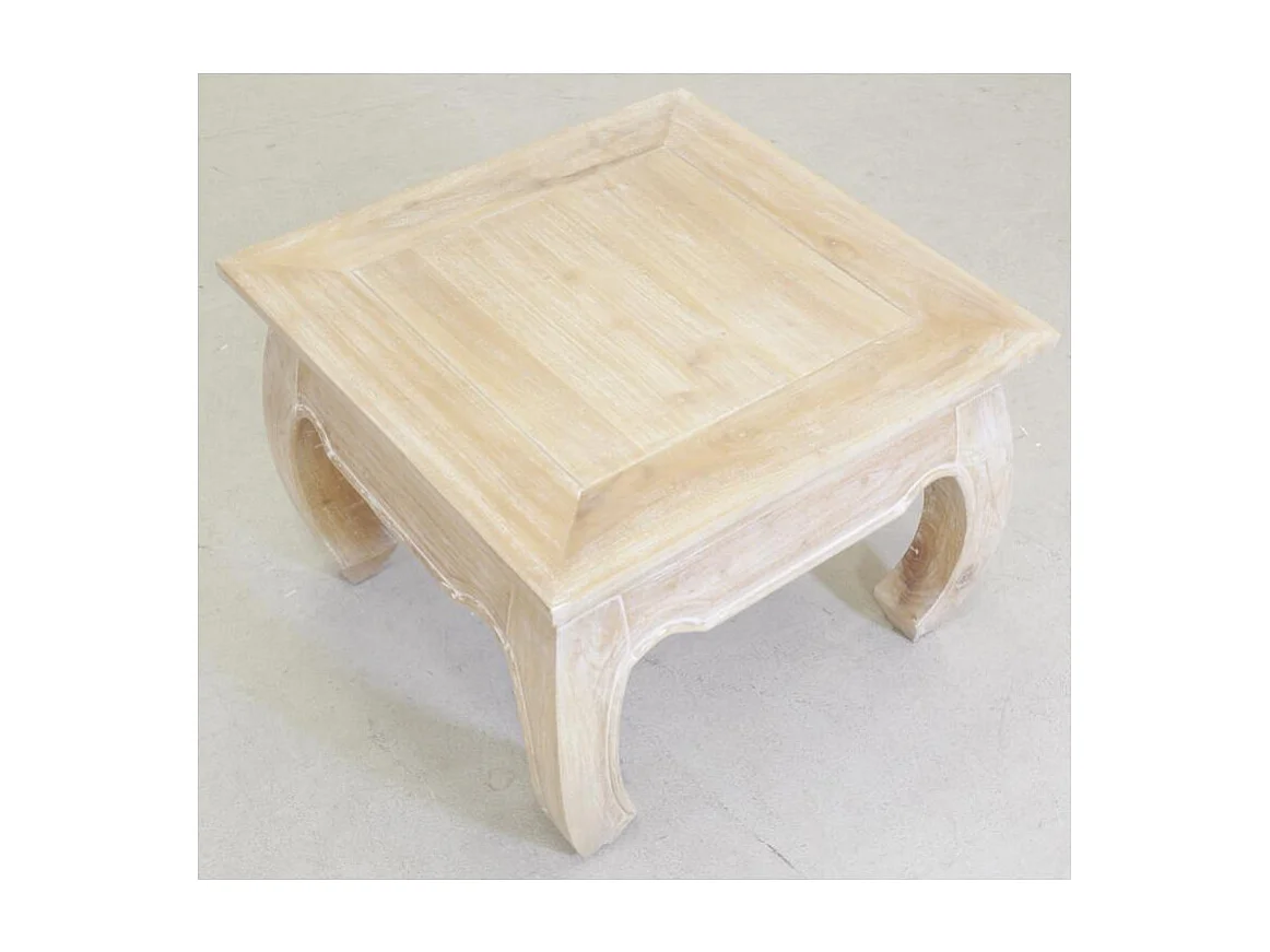 Table basse en acajou blanchi OPIUM 60 x 60