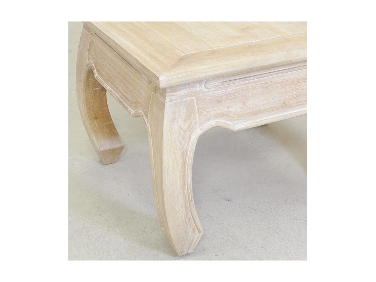 Table basse en acajou blanchi OPIUM 60 x 60