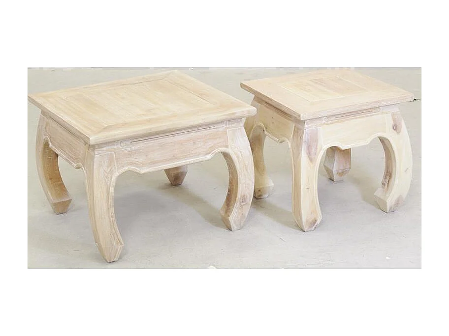 Table basse en acajou blanchi OPIUM 60 x 60