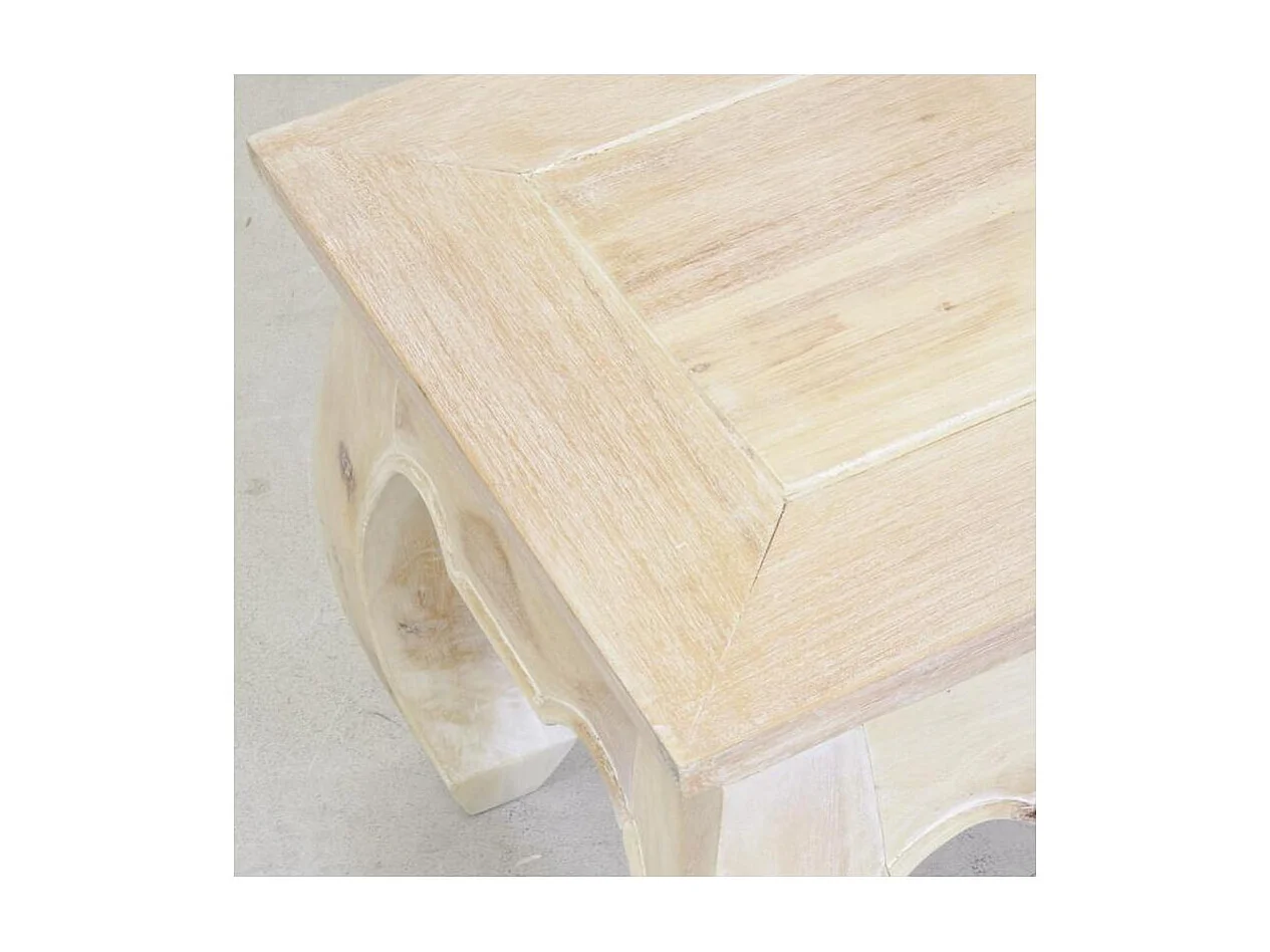 Table basse en acajou blanchi OPIUM 45 x 45