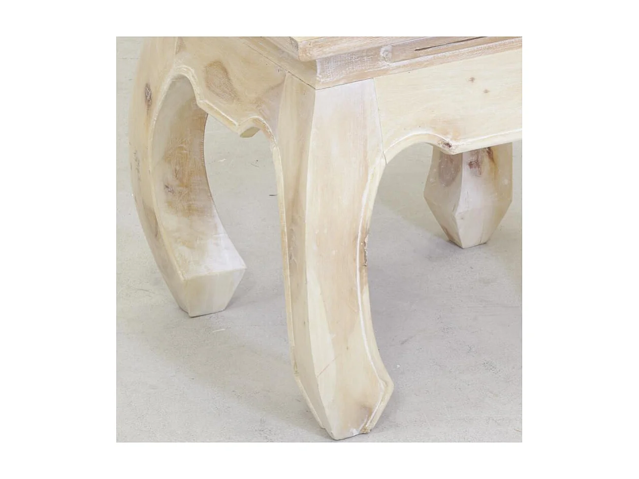 Table basse en acajou blanchi OPIUM 45 x 45