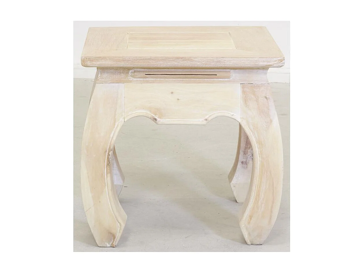 Table basse en acajou blanchi OPIUM 45 x 45