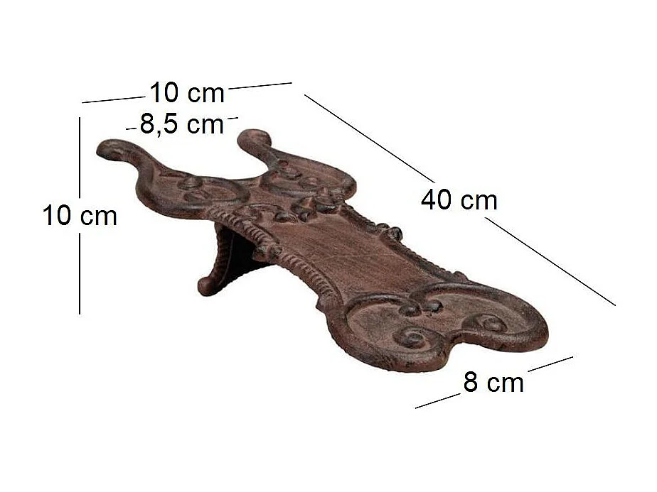 Tirador de botas de hierro forjado oxidado