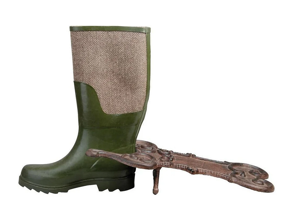 Tirador de botas de hierro forjado oxidado