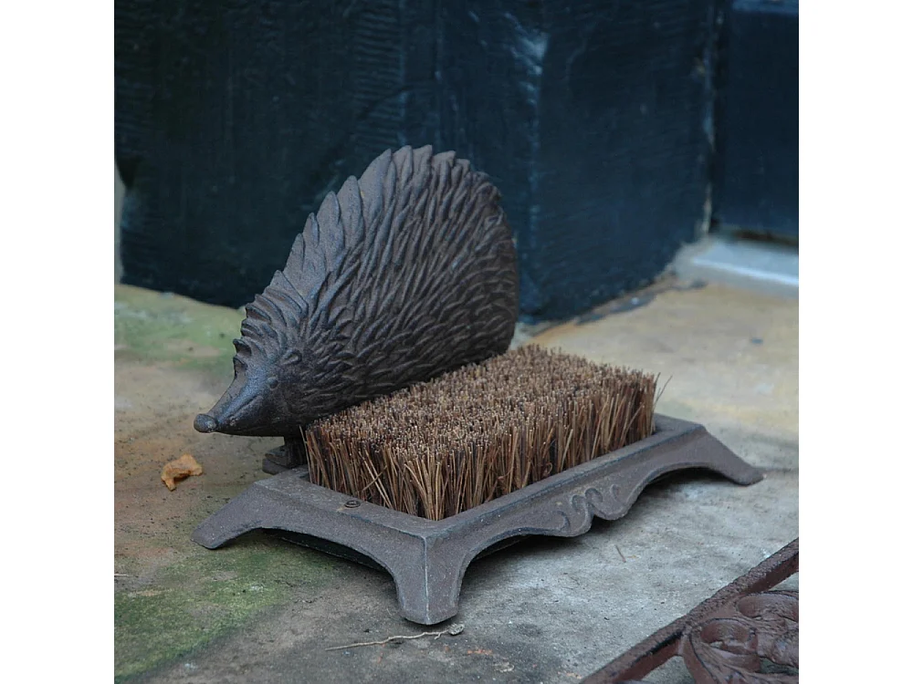 Spazzola per la pulizia delle scarpe in ghisa e fibra di cocco Hedgehog
