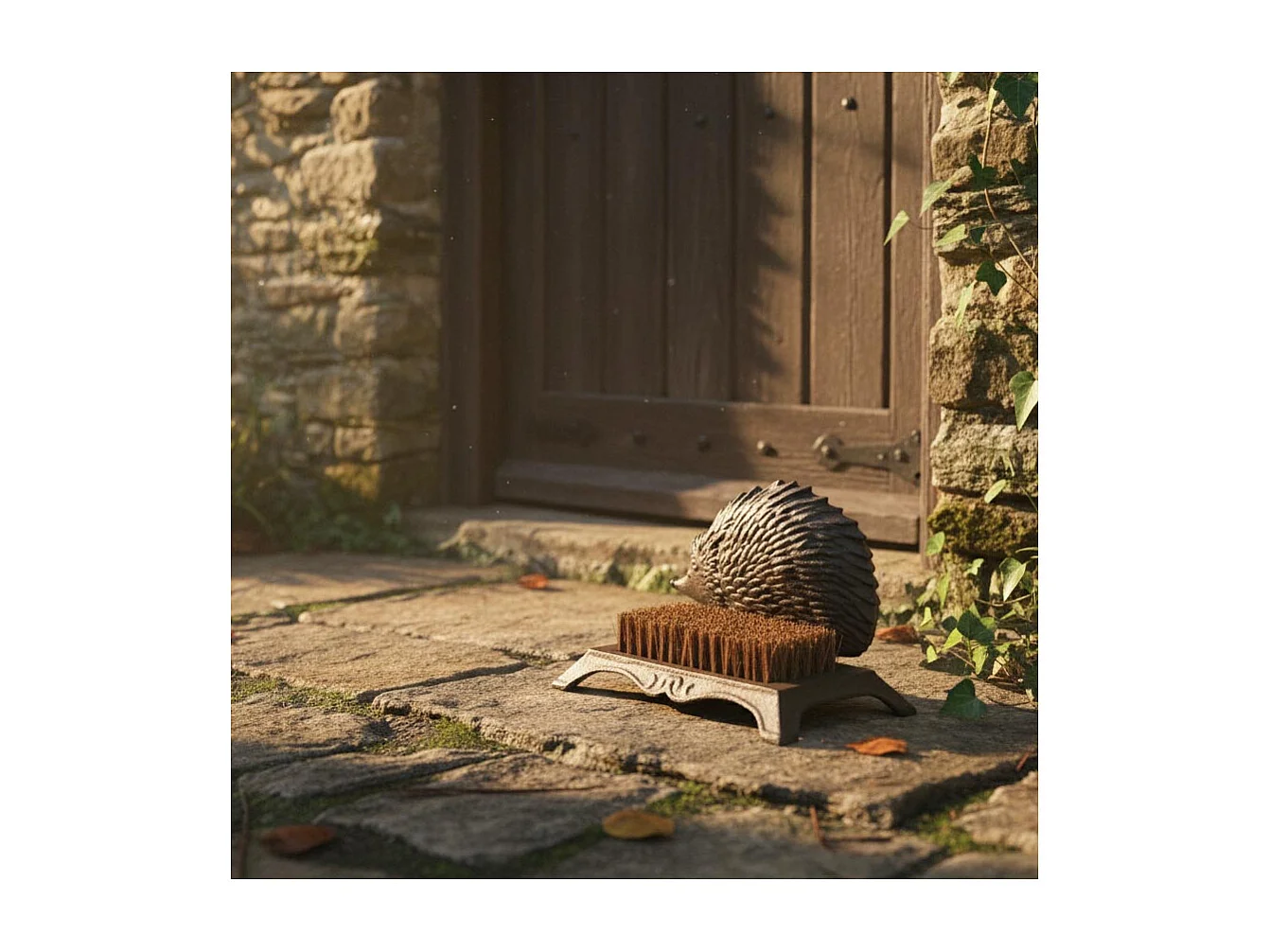 Schuhputzbürste aus Gusseisen und Kokosfasern Igel