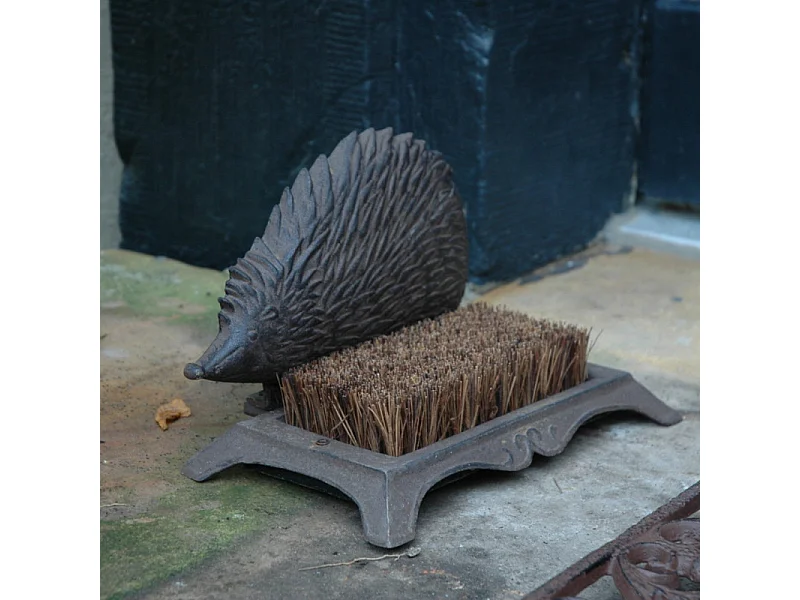 Spazzola per la pulizia delle scarpe in ghisa e fibra di cocco Hedgehog