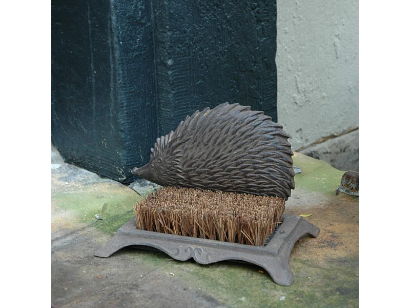Spazzola per la pulizia delle scarpe in ghisa e fibra di cocco Hedgehog