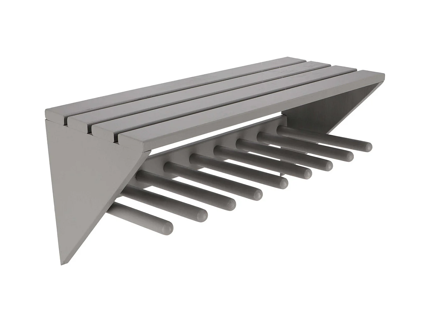 Wand-Stiefelhalter aus Kiefernholz Grau