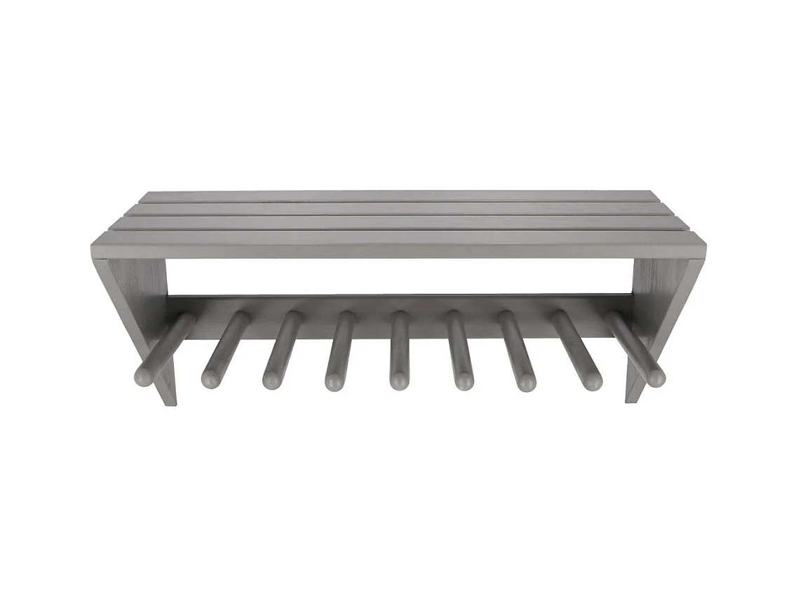 Wand-Stiefelhalter aus Kiefernholz Grau