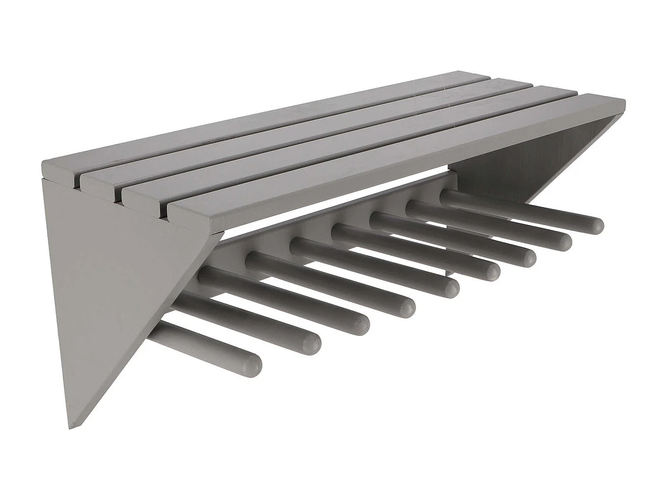 Wand-Stiefelhalter aus Kiefernholz Grau