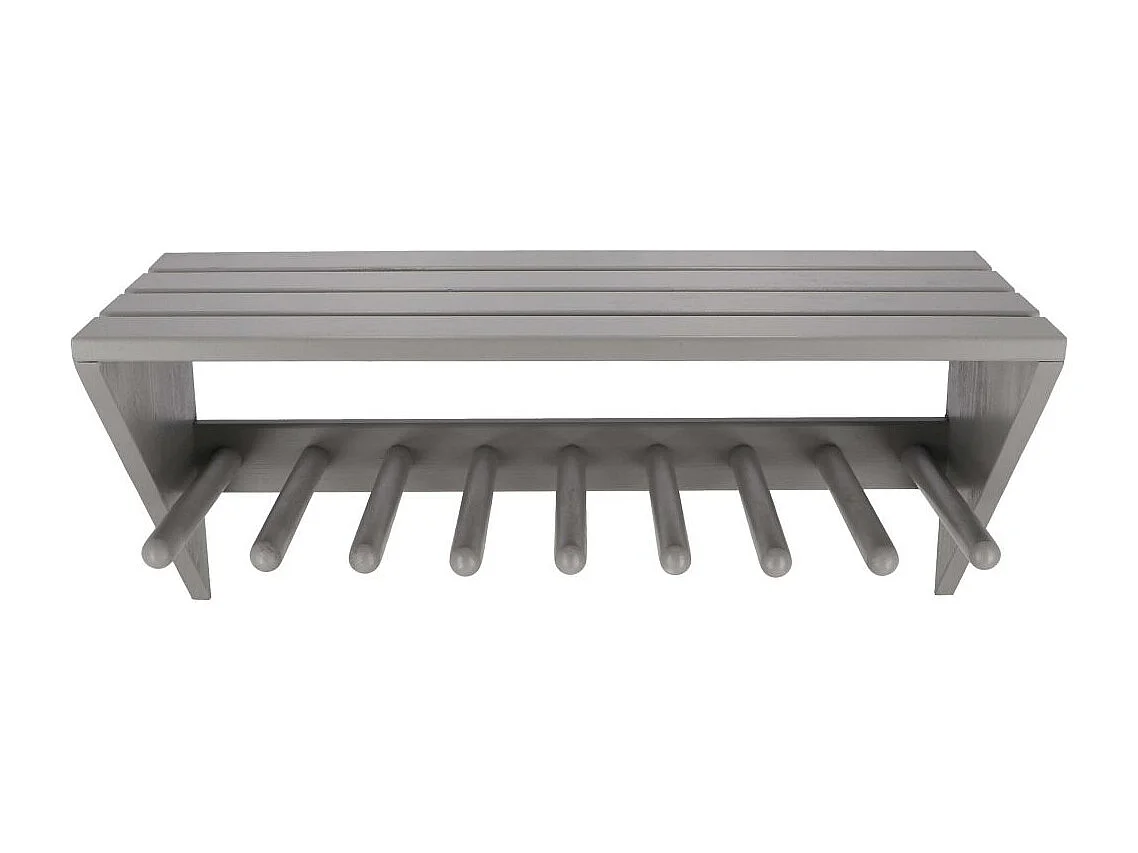 Wand-Stiefelhalter aus Kiefernholz Grau