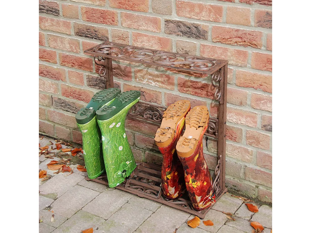 Porte bottes de jardin en fonte 2 paires