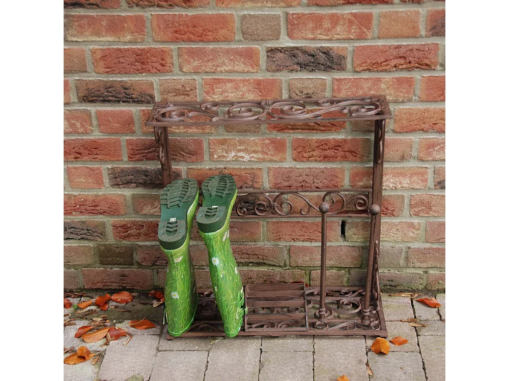 Porte bottes de jardin en fonte 2 paires