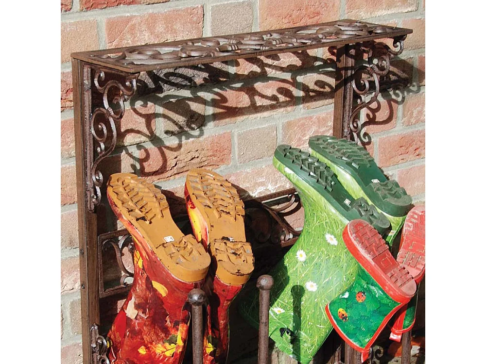 Porte bottes de jardin en fonte 4 paires