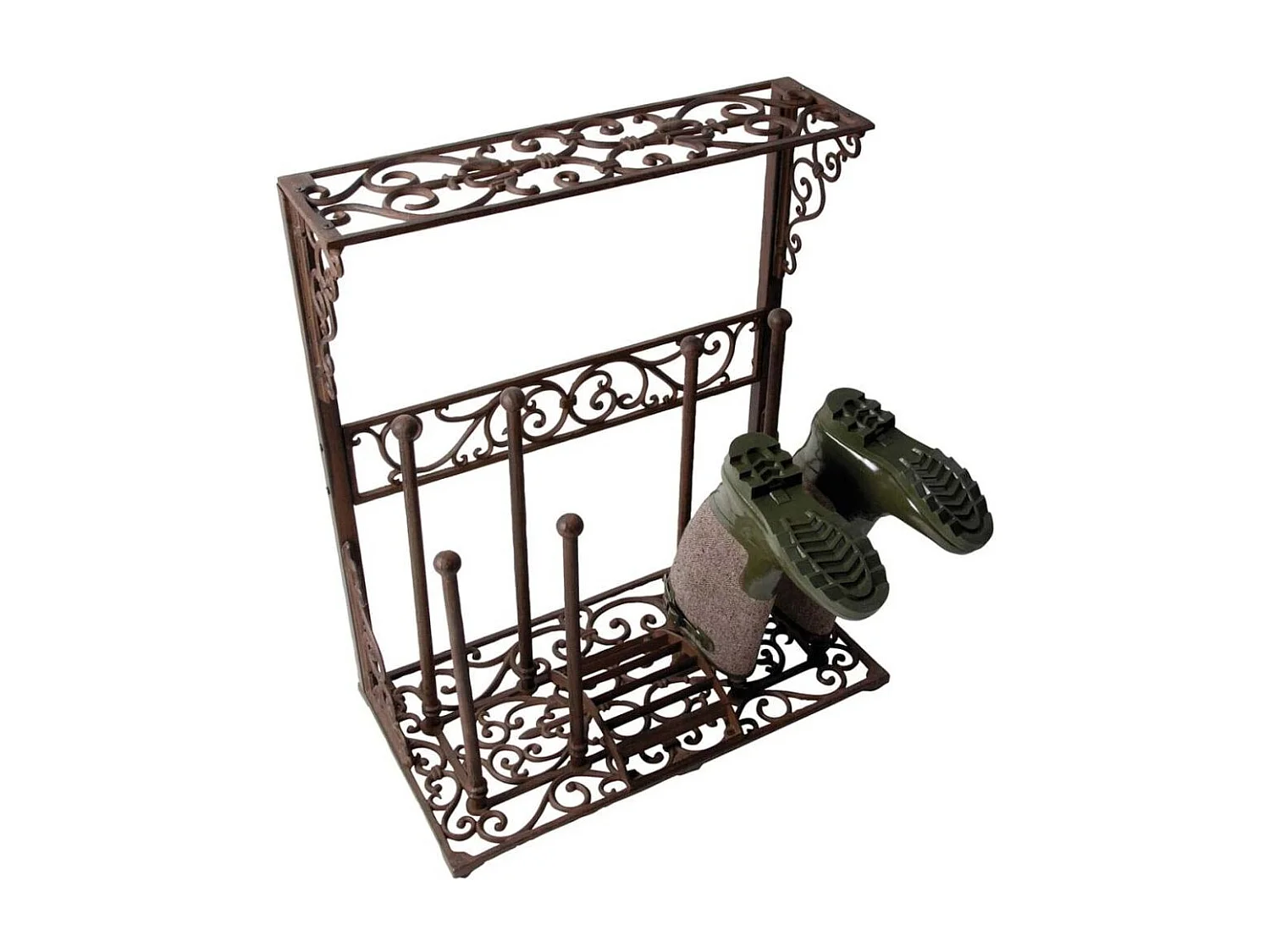 Porte bottes de jardin en fonte 4 paires