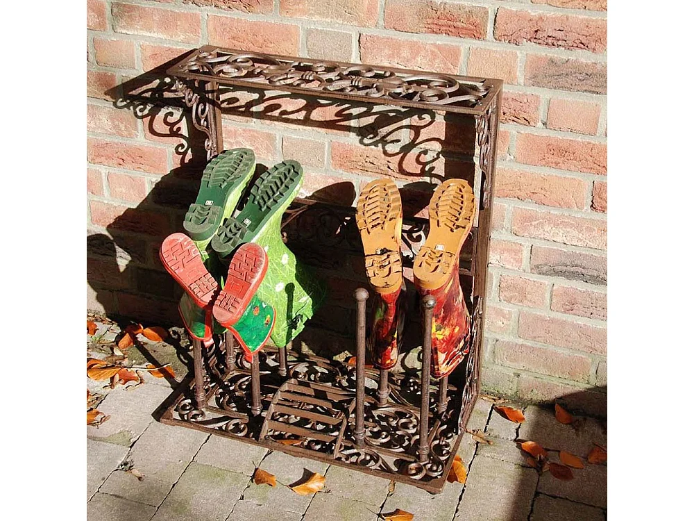 Porte bottes de jardin en fonte 4 paires