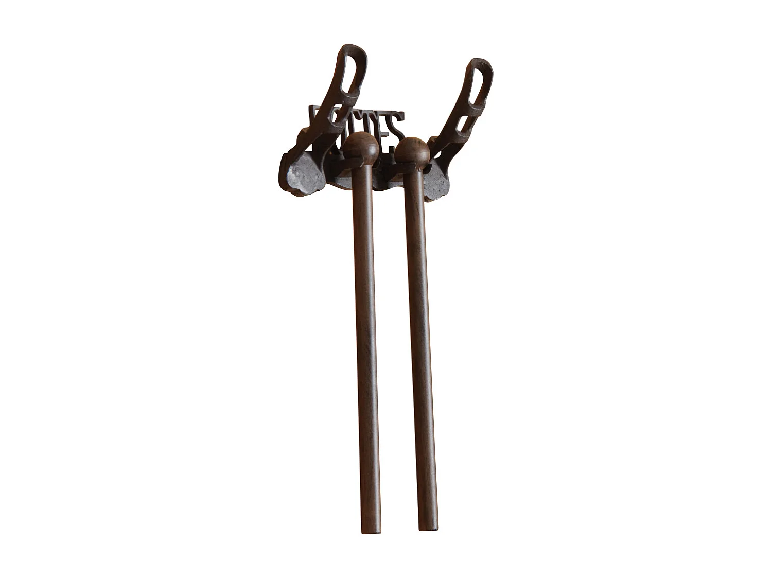 Porte-bottes mural en fonte et bois