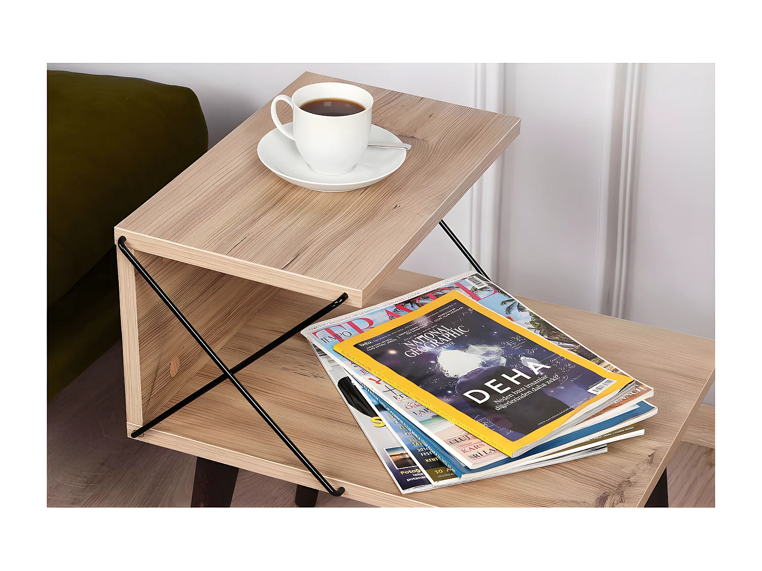 Table de chevet Wyda H55cm Bois clair
