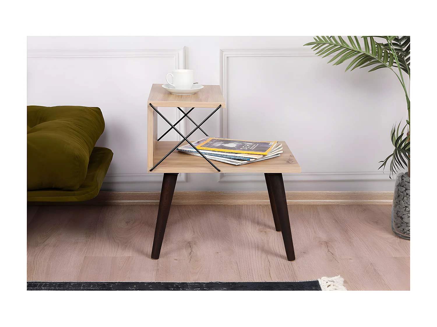 Table de chevet Wyda H55cm Bois clair