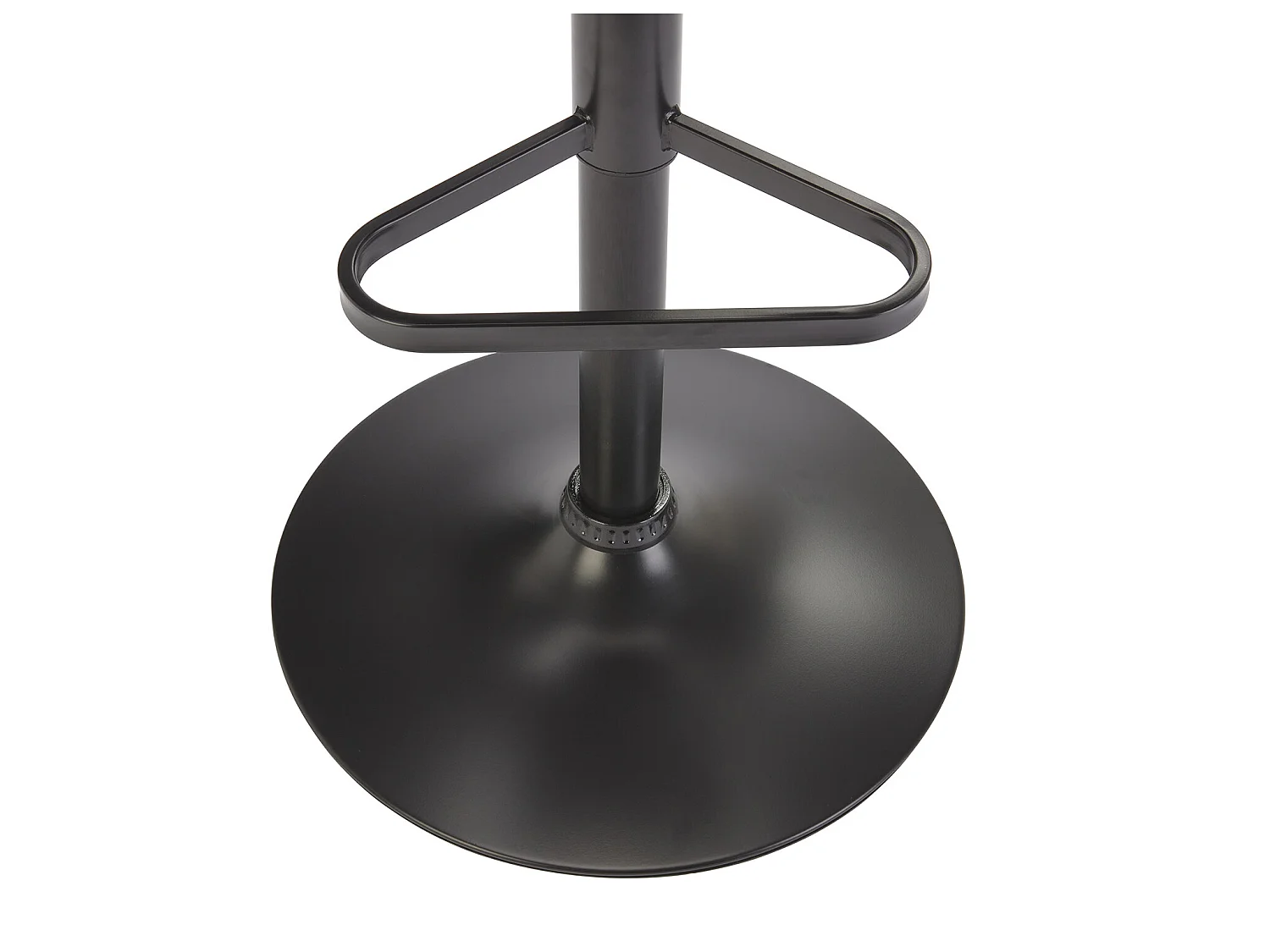 Lot de 2 tabourets de bar en velours et métal noir - Hauteur réglable - Beige - ELEANA