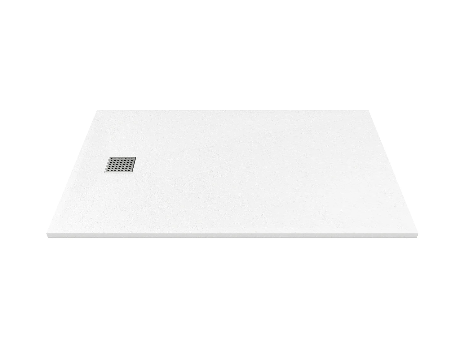 Plato de ducha de resina para instalar o empotrar con sifón - Blanco - 120 x 90 cm - MIRNOSA