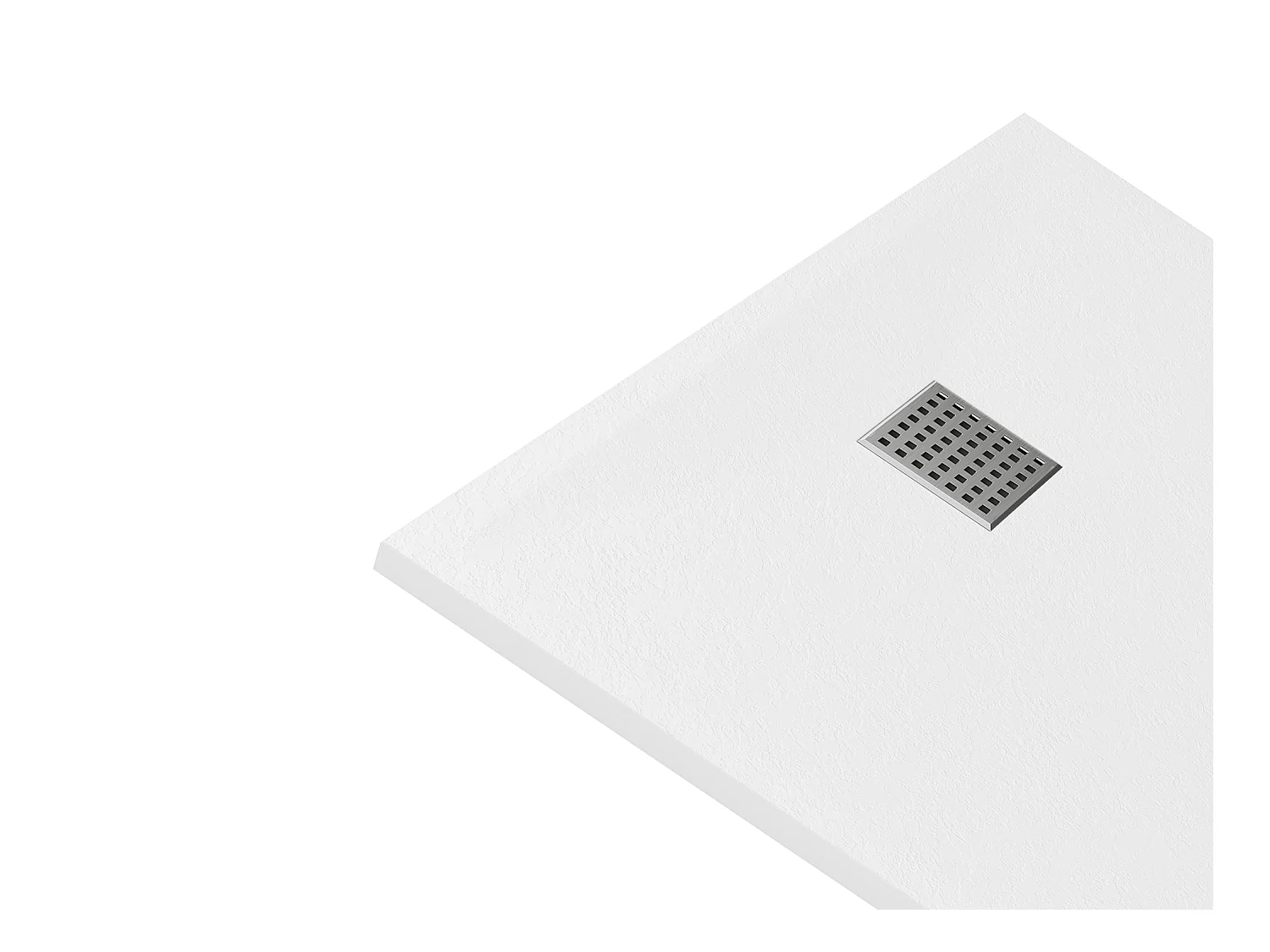 Plato de ducha de resina para instalar o empotrar con sifón - Blanco - 120 x 90 cm - MIRNOSA