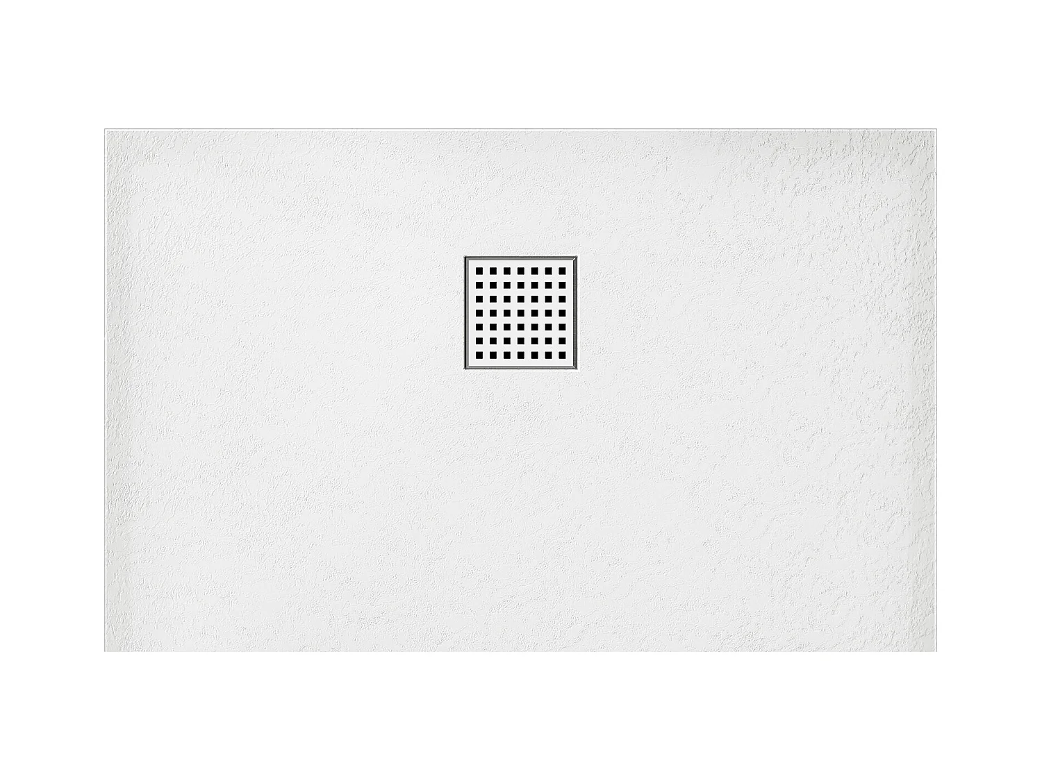 Plato de ducha de resina para instalar o empotrar con sifón - Blanco - 120 x 90 cm - MIRNOSA