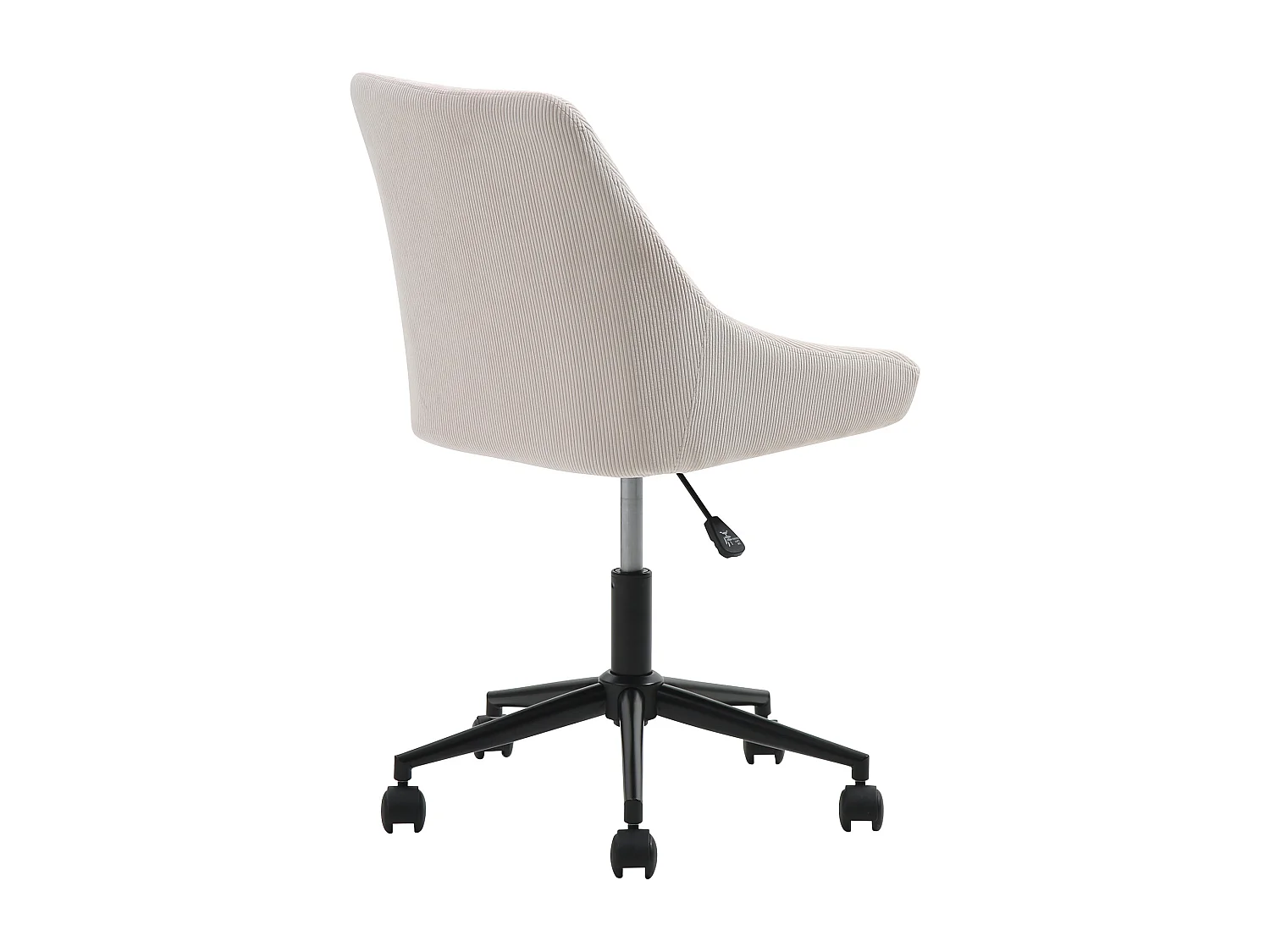 Bürostuhl höhenverstellbar - Cord - Cremefarben & Schwarz - MASURIE