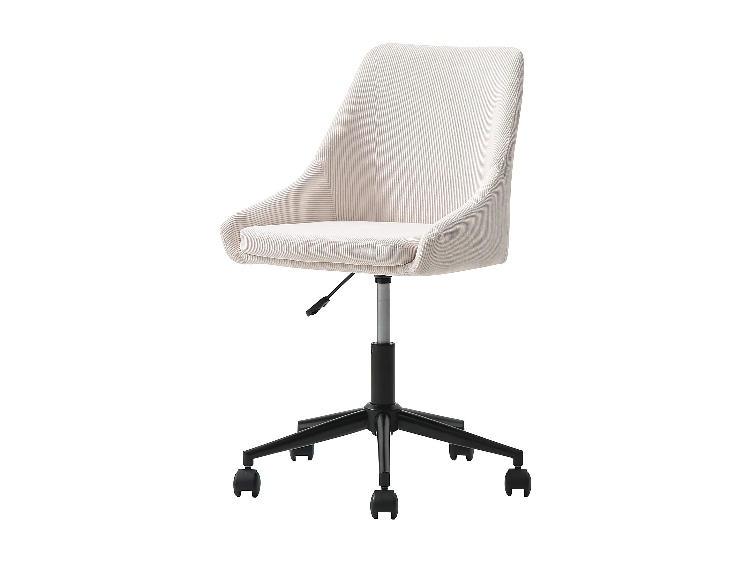 Bürostuhl höhenverstellbar - Cord - Cremefarben & Schwarz - MASURIE