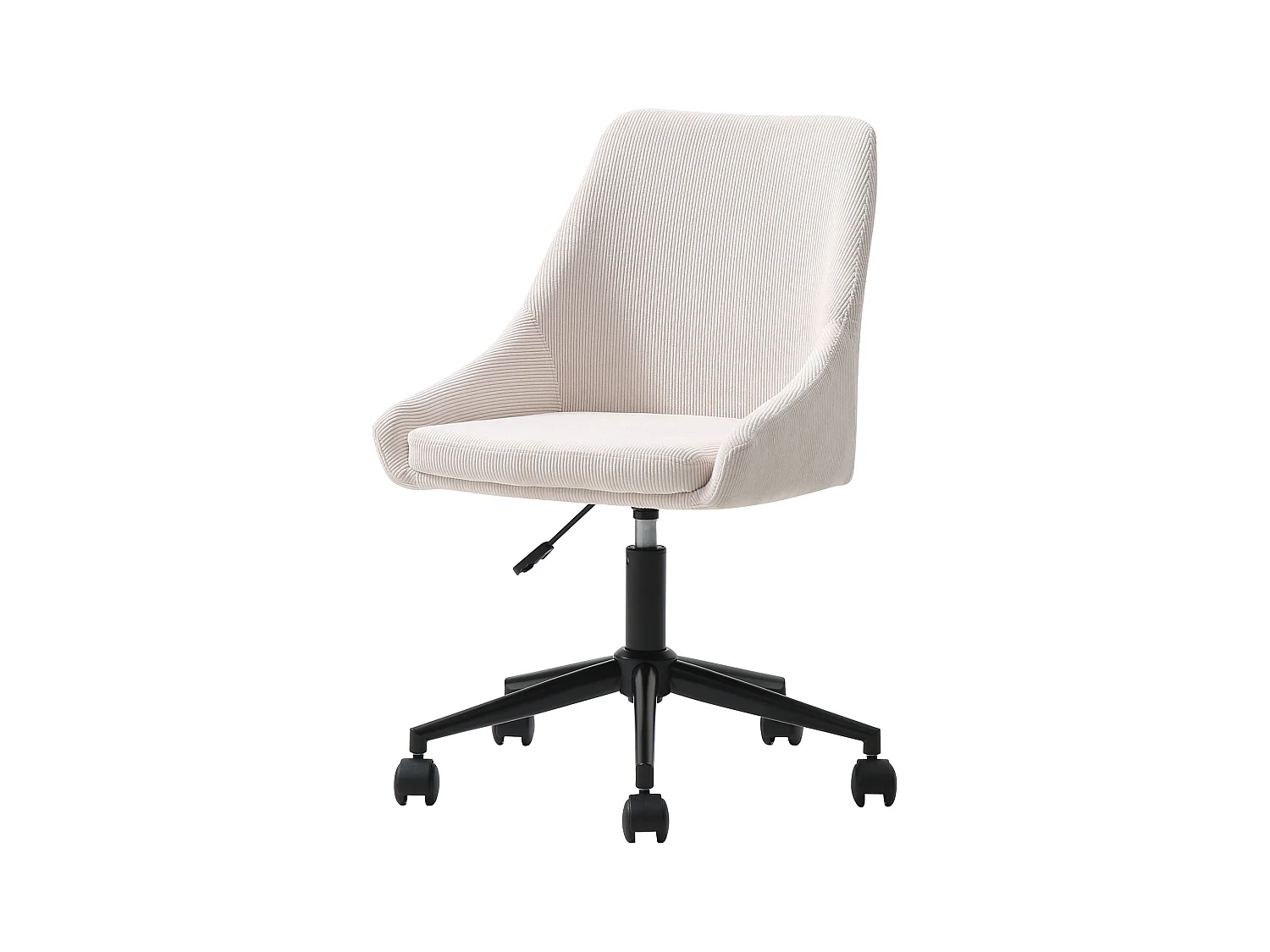 Bürostuhl höhenverstellbar - Cord - Cremefarben & Schwarz - MASURIE