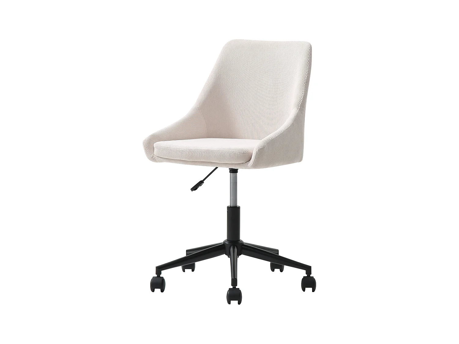 Bürostuhl höhenverstellbar - Cord - Cremefarben & Schwarz - MASURIE