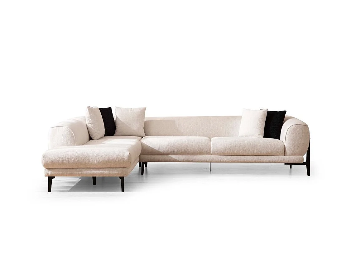 Ecksofa Stylo L/Stoffbezug/Beige