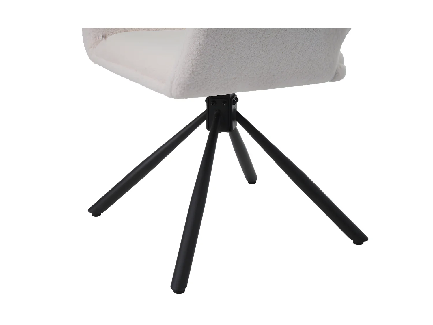 Lot de 2 Chaises pivotantes avec accoudoirs - en sherpa bouclette - style moderne - Blanc