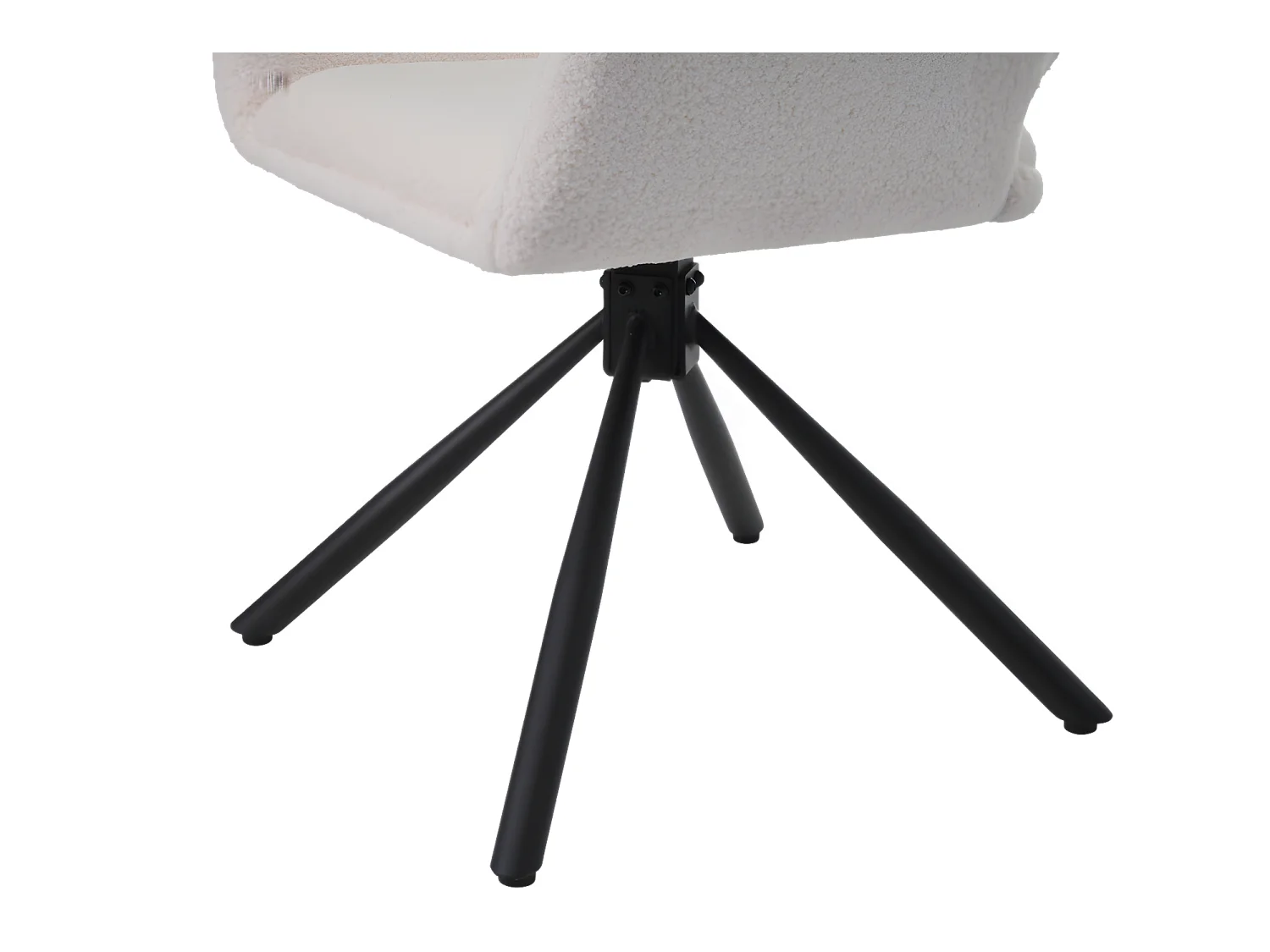 Lot de 2 Chaises pivotantes avec accoudoirs - en sherpa bouclette - style moderne - Blanc