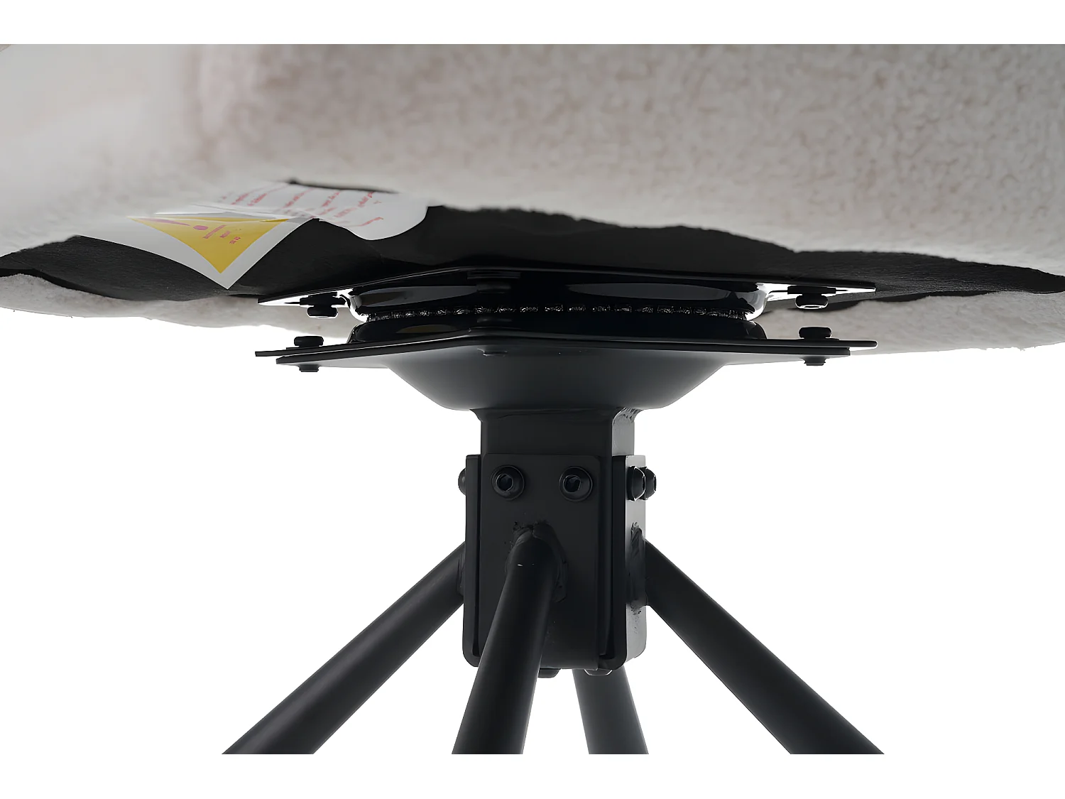 Lot de 2 Chaises pivotantes avec accoudoirs - en sherpa bouclette - style moderne - Blanc