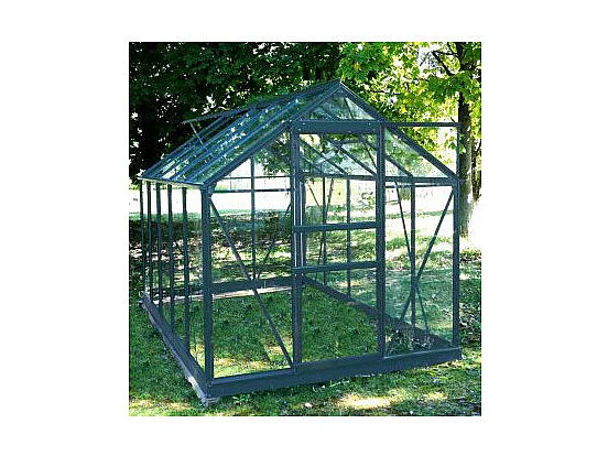 Serre en verre SEKURIT 106 4 mm   + Base - 5,77m² - Gris anthracite