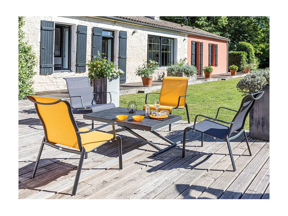 Fauteuil lounge pour l'extérieur en aluminium Cauro