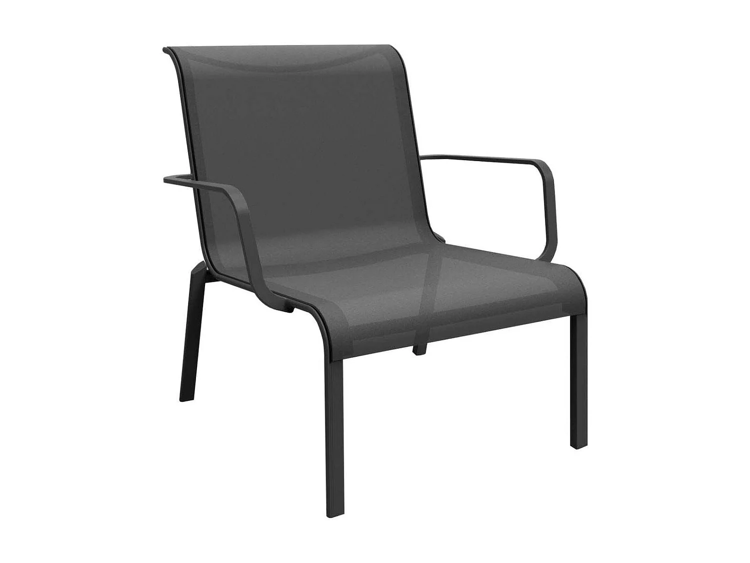 Fauteuil lounge pour l'extérieur en aluminium Cauro Graphite, Gris