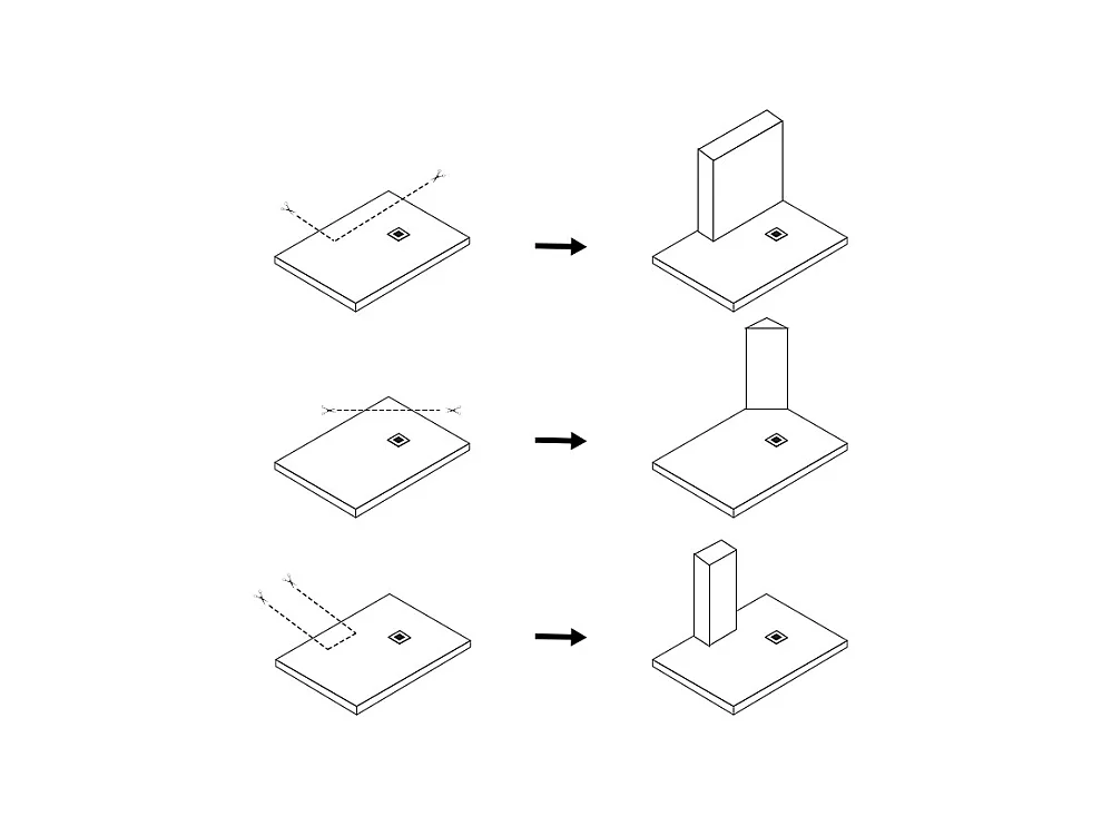 Ekstra-flad brusekabineskål til installation på gulv eller indbygning, skæres i SMC resin med afløb - Sort - 140 x 90 cm - MIRNOSA