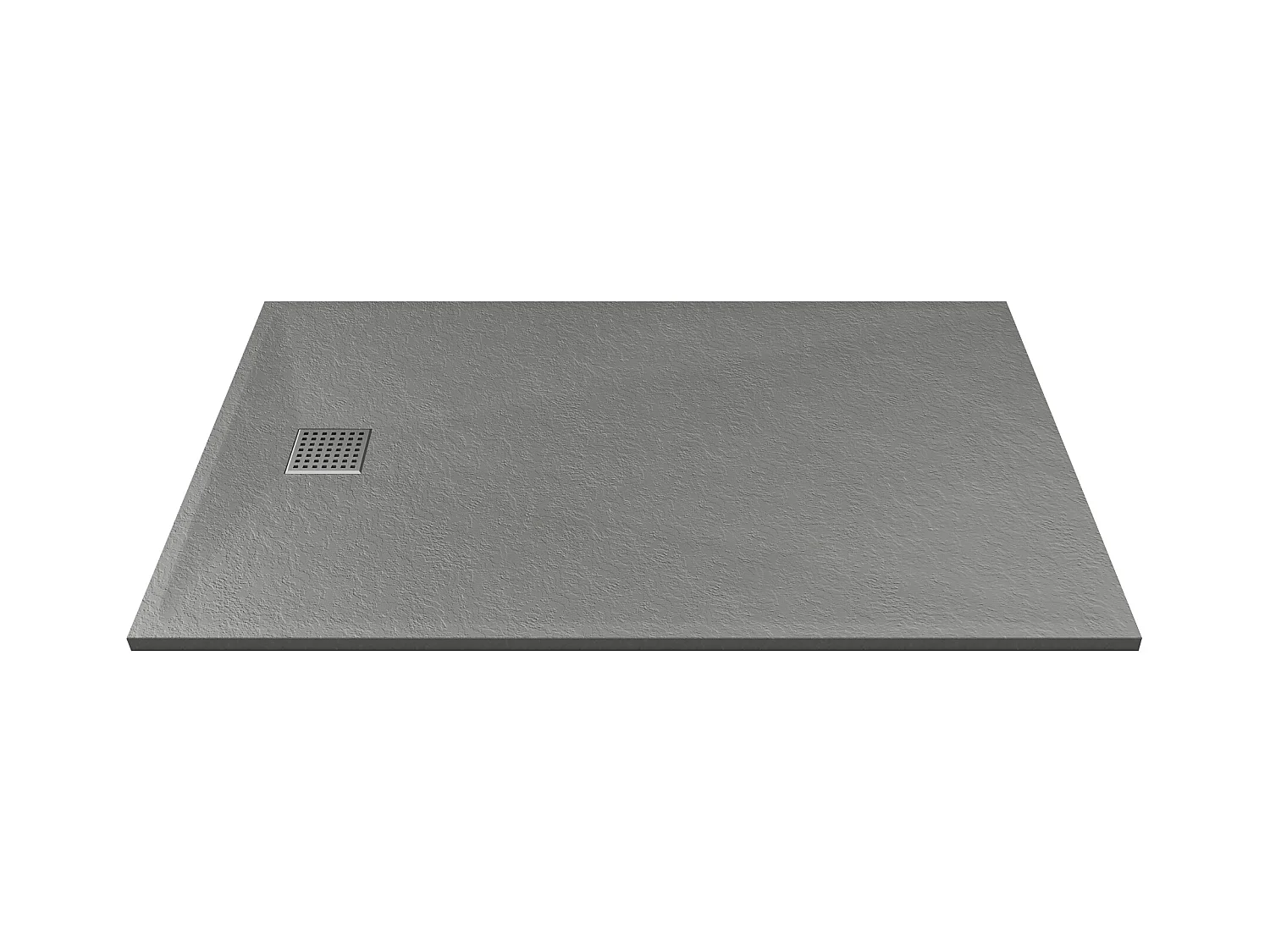 Plato de ducha de resina para colocar o empotrar con sifón - Gris - 140 x 90 cm - MIRNOSA