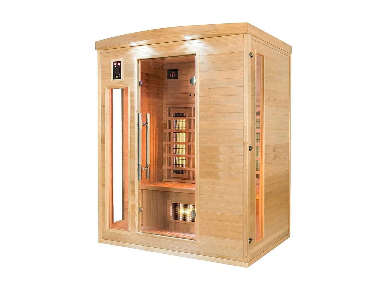 Sauna infrarrojos Apollon Quartz 3 plazas - 153 x 128 x 190 cm - Madera de abeto - Francia Sauna